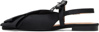 Tøj GANNI GANNI Big Bow Slingback Flats Sort | S2859, 2