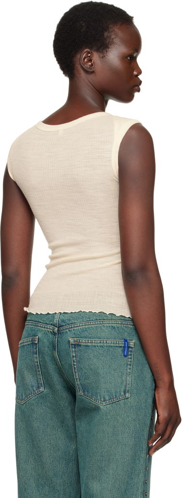 Tanktop Baserange Ribbed Knit Cap Sleeve Tank Top Beige | TODI-WO-SP25, 2