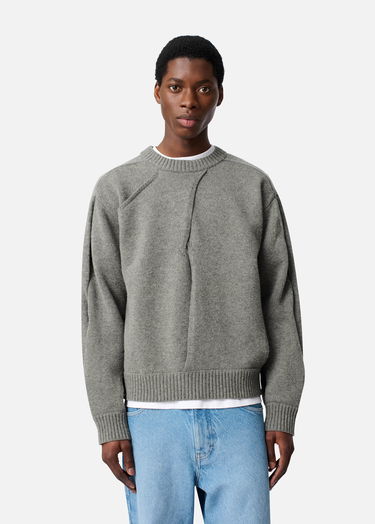 Sweater AXEL ARIGATO Paneled Knit Sweater Grå | A3401001, 2