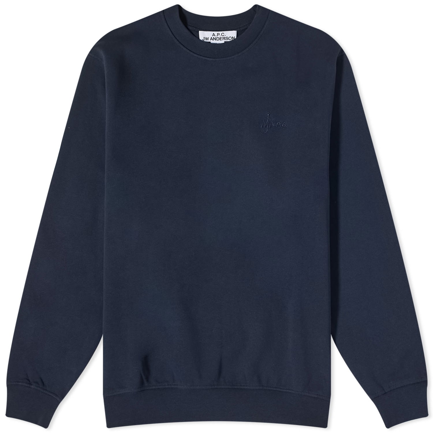 Sweater A.P.C. JW Anderson x Rene Embroidered Logo Crewneck Mørkeblå | COGVB-M27830-IAK, 0