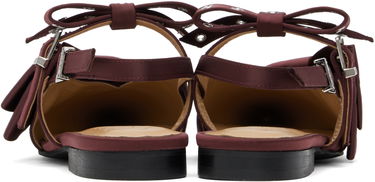 Tilbehør GANNI GANNI Big Bow Slingback Flats Bourgogne | S2860, 1