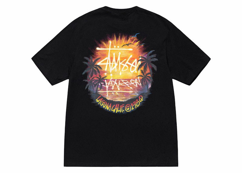 T-shirt Stüssy Sunset Graphic T-Shirt Sort | 1905062, 0