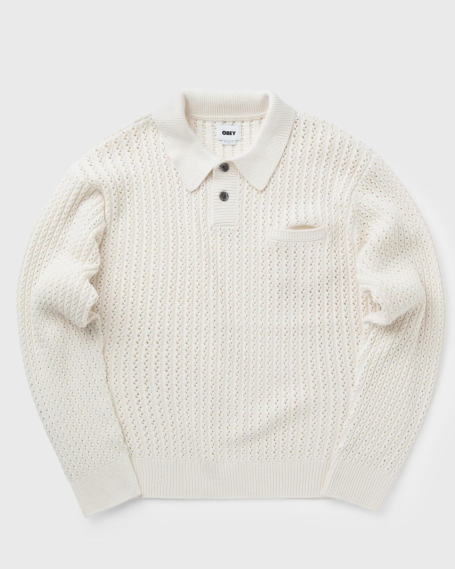 Sweater OBEY Obey Duane Polo Knit Sweater Hvid | 151000112-NAT, 0