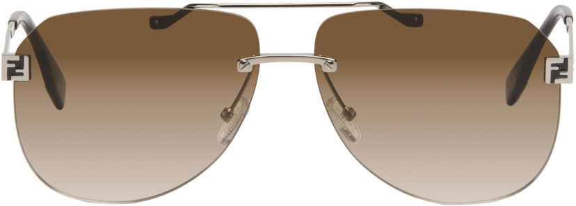 Solbriller FENDI Rimless Aviator Gradient 'Fendi' Sky Sunglasses Brun | FE40115UM6116F 840126859904