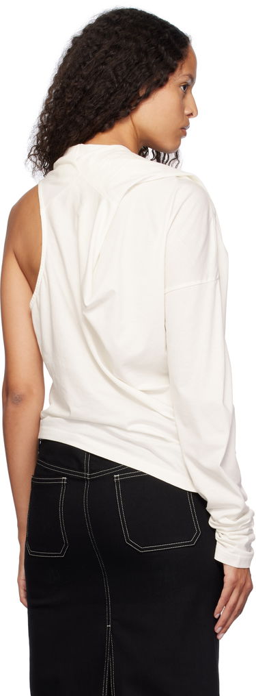 Tanktop Courrèges Courrèges Asymmetric Off Shoulder T-Shirt Hvid | 424JTS154JS0175, 2