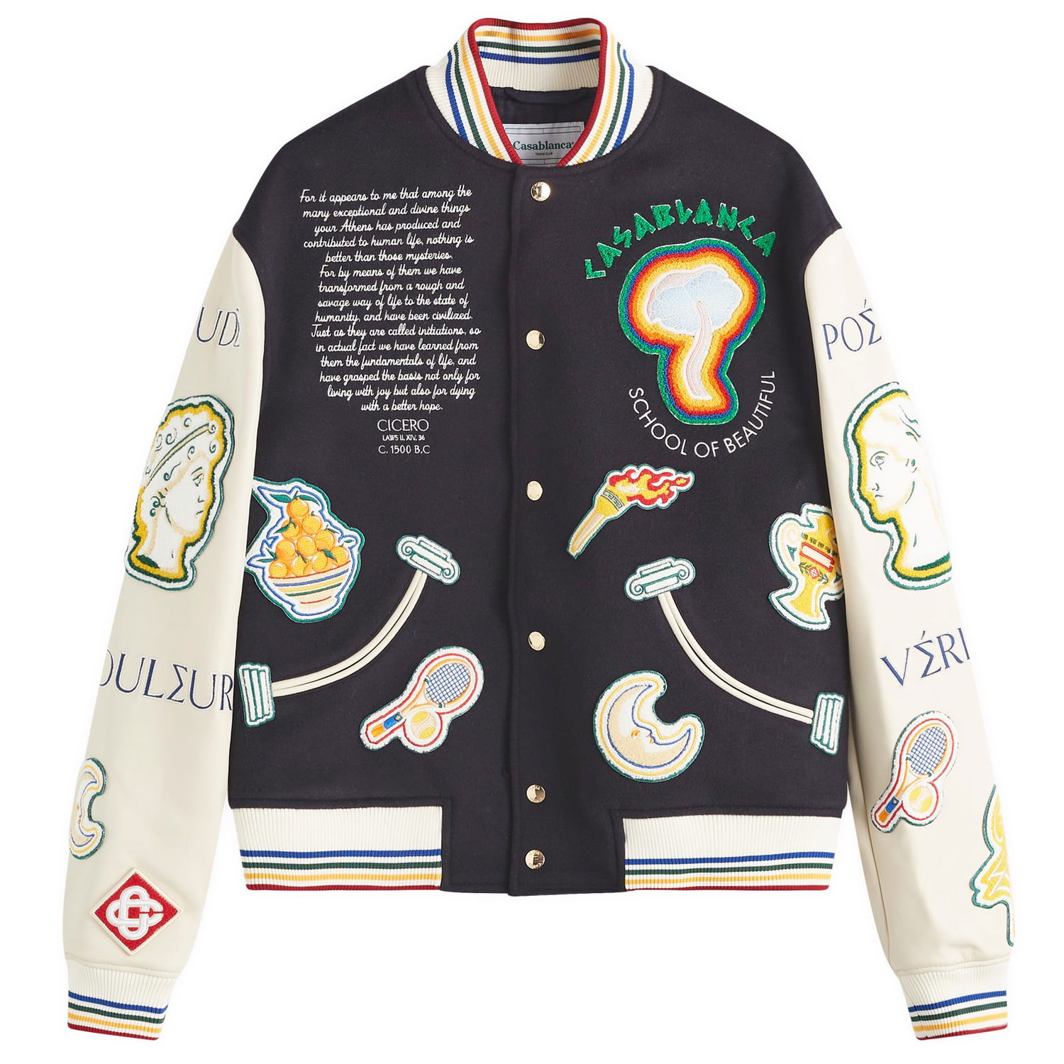 Bomberjakke Casablanca Varsity Jacket Mørkeblå | MF24-OT-131-01, 0
