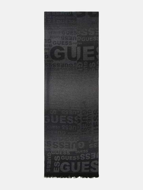 Tørklæde GUESS Mito Logo-Print Scarf Sort | AM9408VIS03, 0