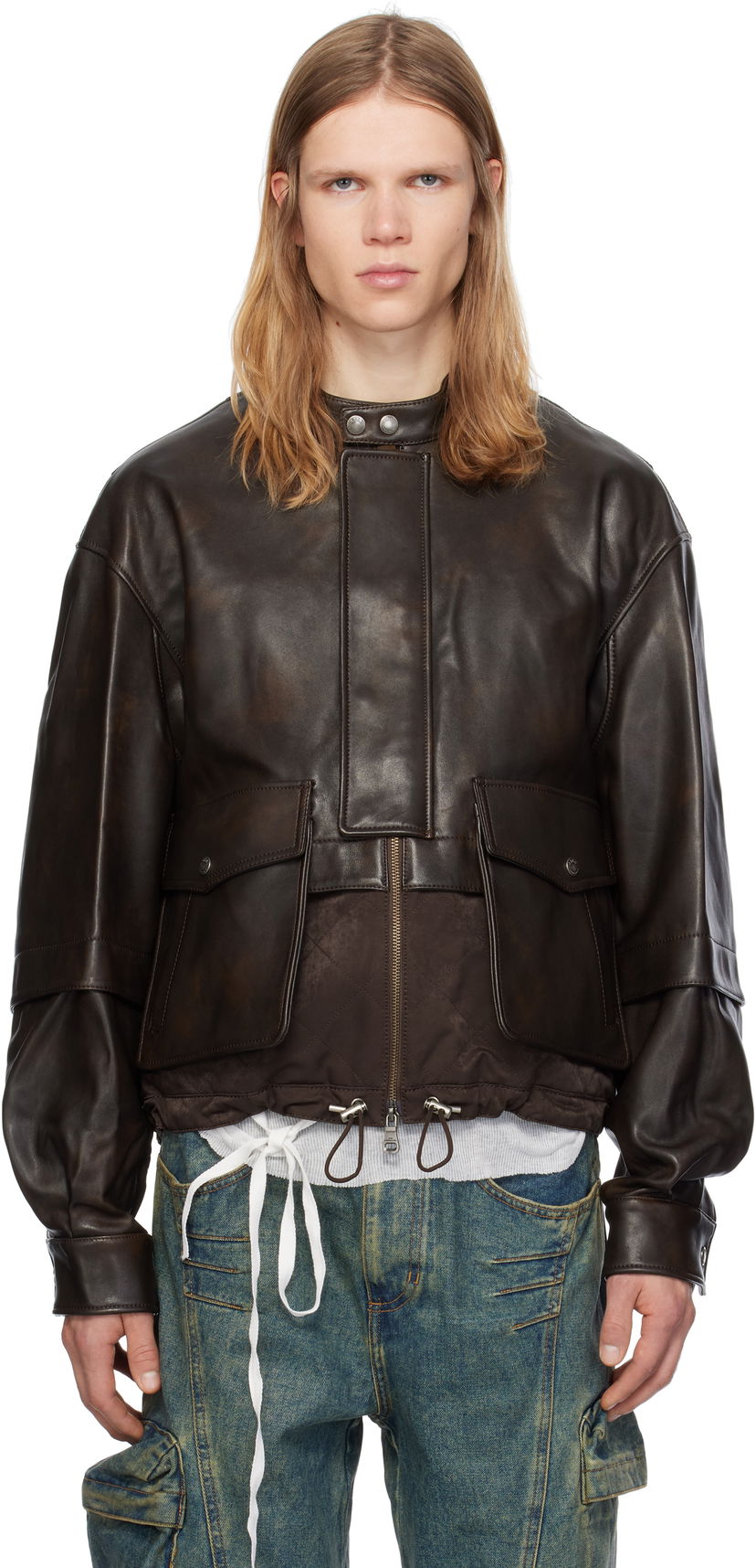 Bomberjakke Andersson Bell Quilted Bomber Leather Jacket Brun | awa631m
