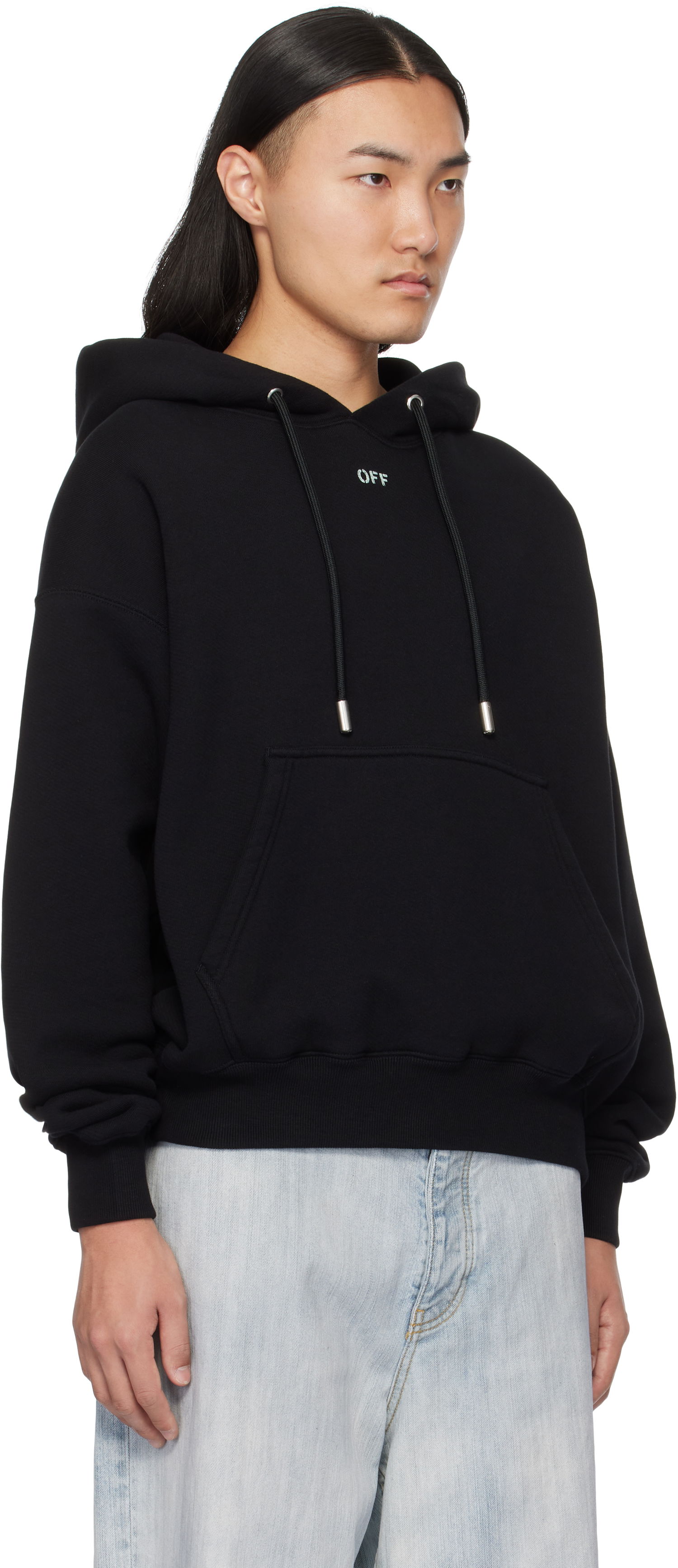 Sweatshirt Off-White Designer Vibe Arrow Hoodie Sort | OMBB085S25FLE00L1041, 1