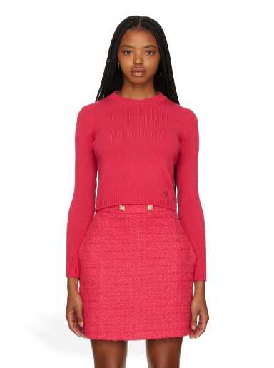 Sweater Valentino Cropped Sweater Lyserød | 1B3KC34I7EV