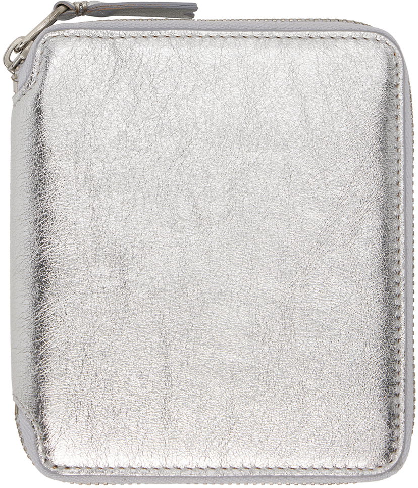 Tegnebog Comme des Garçons Silver Leather Wallet Metalisk | SA2100G