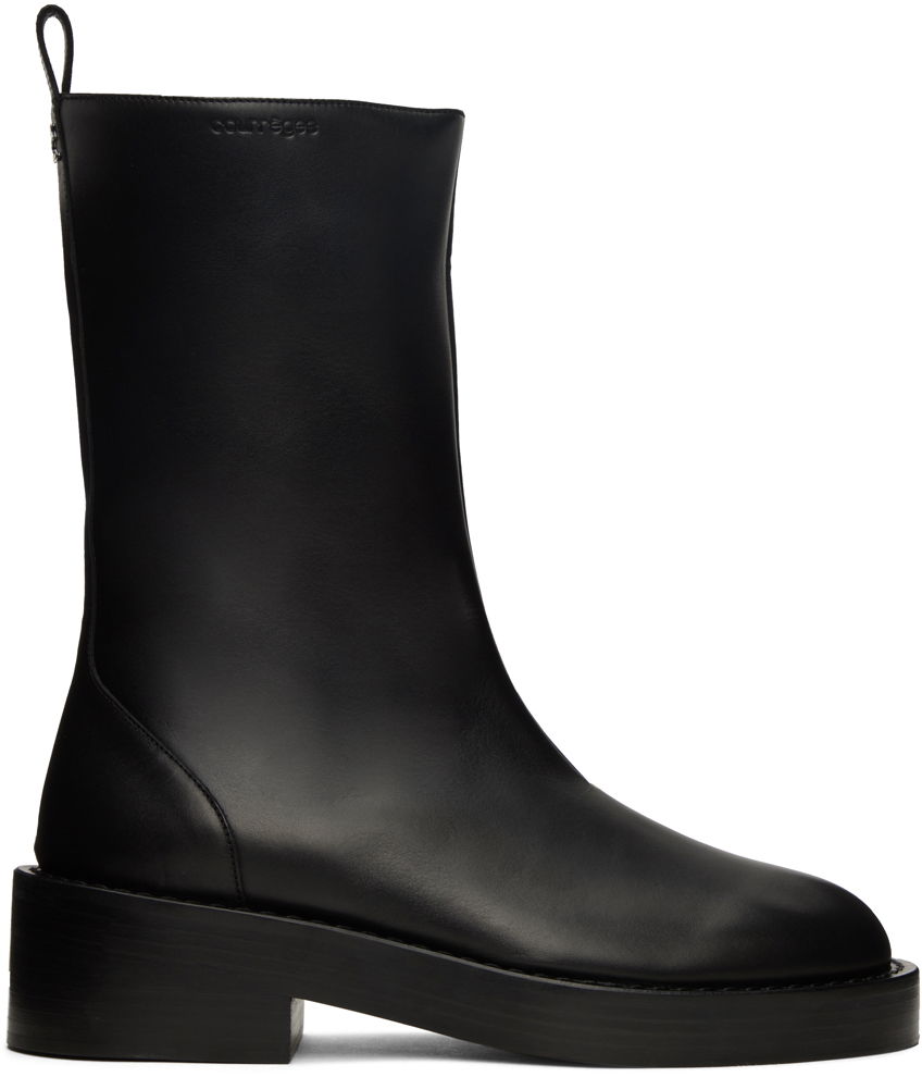 Sneakers og sko Courrèges Leather Platform Boots Sort | 323SAB012CV0021, 0