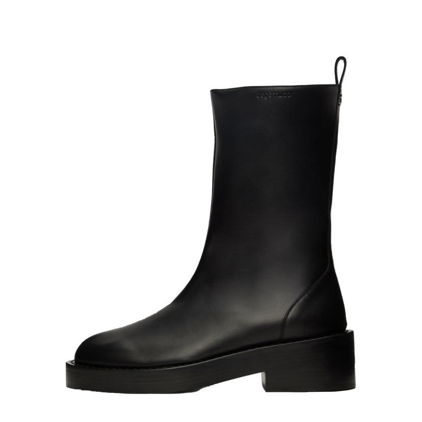 Sneakers og sko Courrèges Leather Platform Boots Sort | 323SAB012CV0021