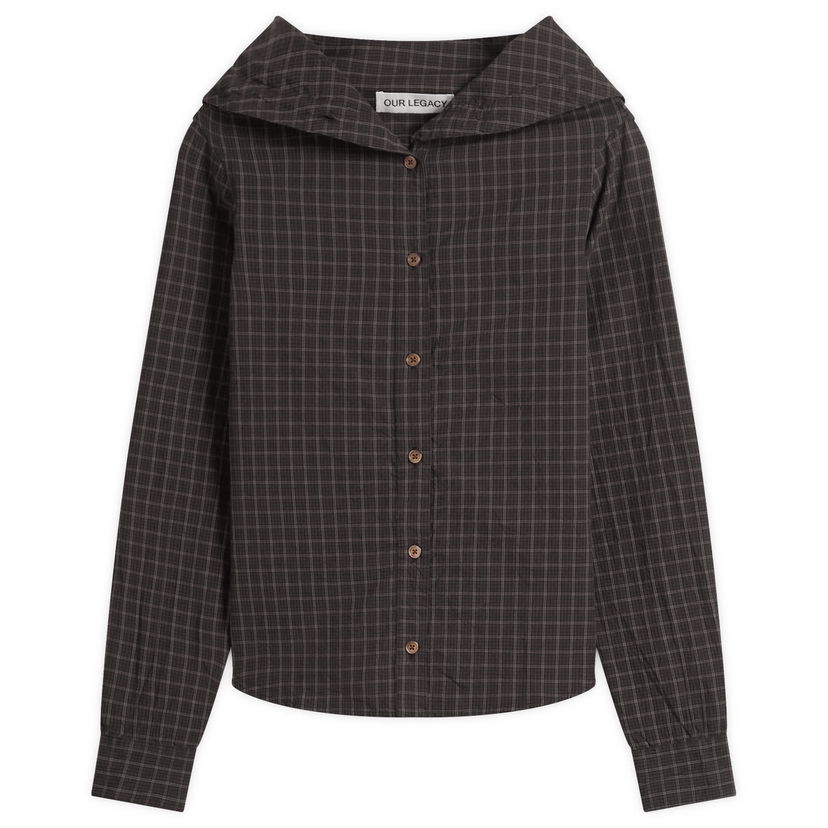 Skjorte OUR LEGACY Our Legacy Kaonashi Wide Neck Shirt, Size EUR 32 Sort | W4252KB