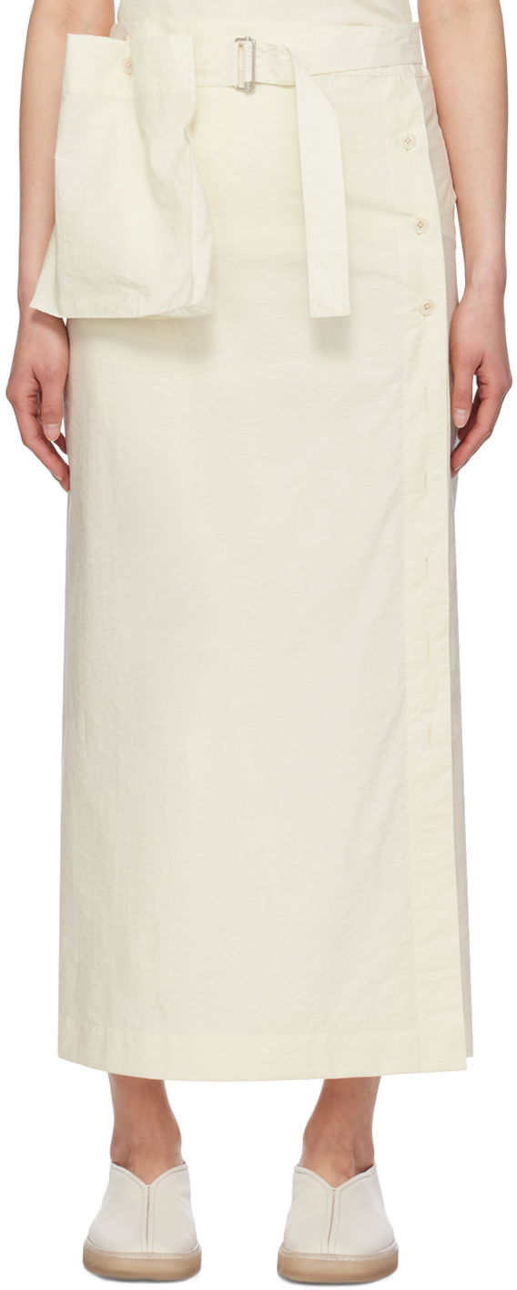 Nederdel LEMAIRE Wrap Midi Skirt Hvid | SK1021 LF1234