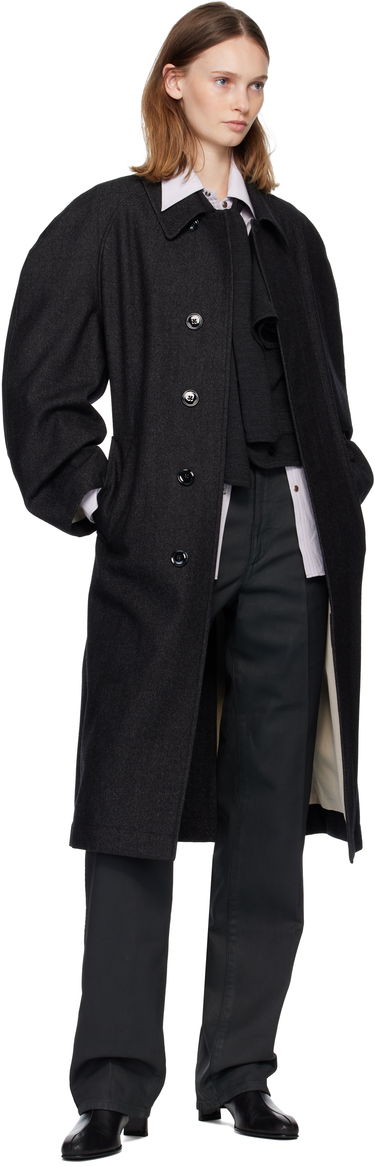Frakker LEMAIRE Raglan Sleeve Coat Sort | CO1122 LF1319, 4