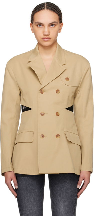 Jakke R13 R13 Open Back Blazer Beige | R13WR257-R318B, 0