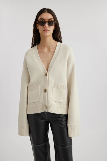 Sweater AXEL ARIGATO Memory Relaxed Cardigan Beige | A0443010, 2