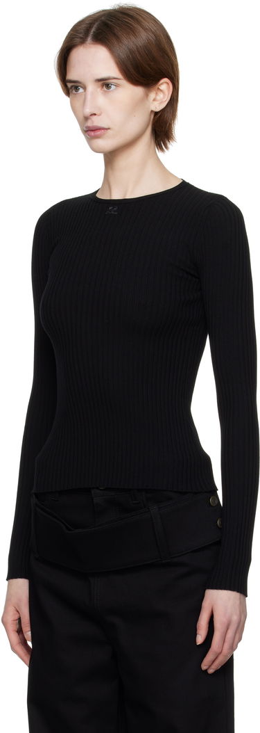 Sweater Courrèges Courrèges Knitted Ribbed Sweater Sort | 125MPU105FI0001, 3