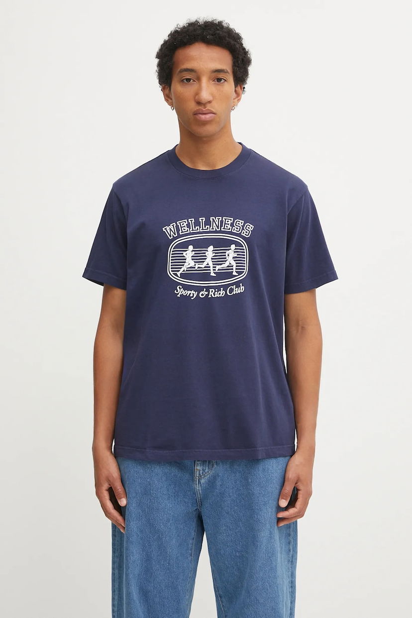 T-shirt Sporty & Rich Sporty & Rich Wellness T-Shirt Mørkeblå | TO043620126BL106
