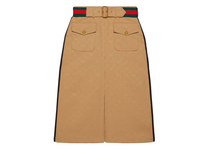 Nederdel Gucci adidas x Jacquard Skirt Beige Beige | 702988 ZAI22 2387