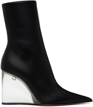 Trenchcoat Amina Muaddi Amina Muaddi Pernille Wedge Ankle Boots Sort | PERNILLE HALF GLASS WEDGE NAPPA, 0