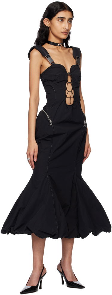 Kjole Marine Serre Marine Serre Recycled Nylon Midi Dress Sort | WDR325A CWOV0041, 3