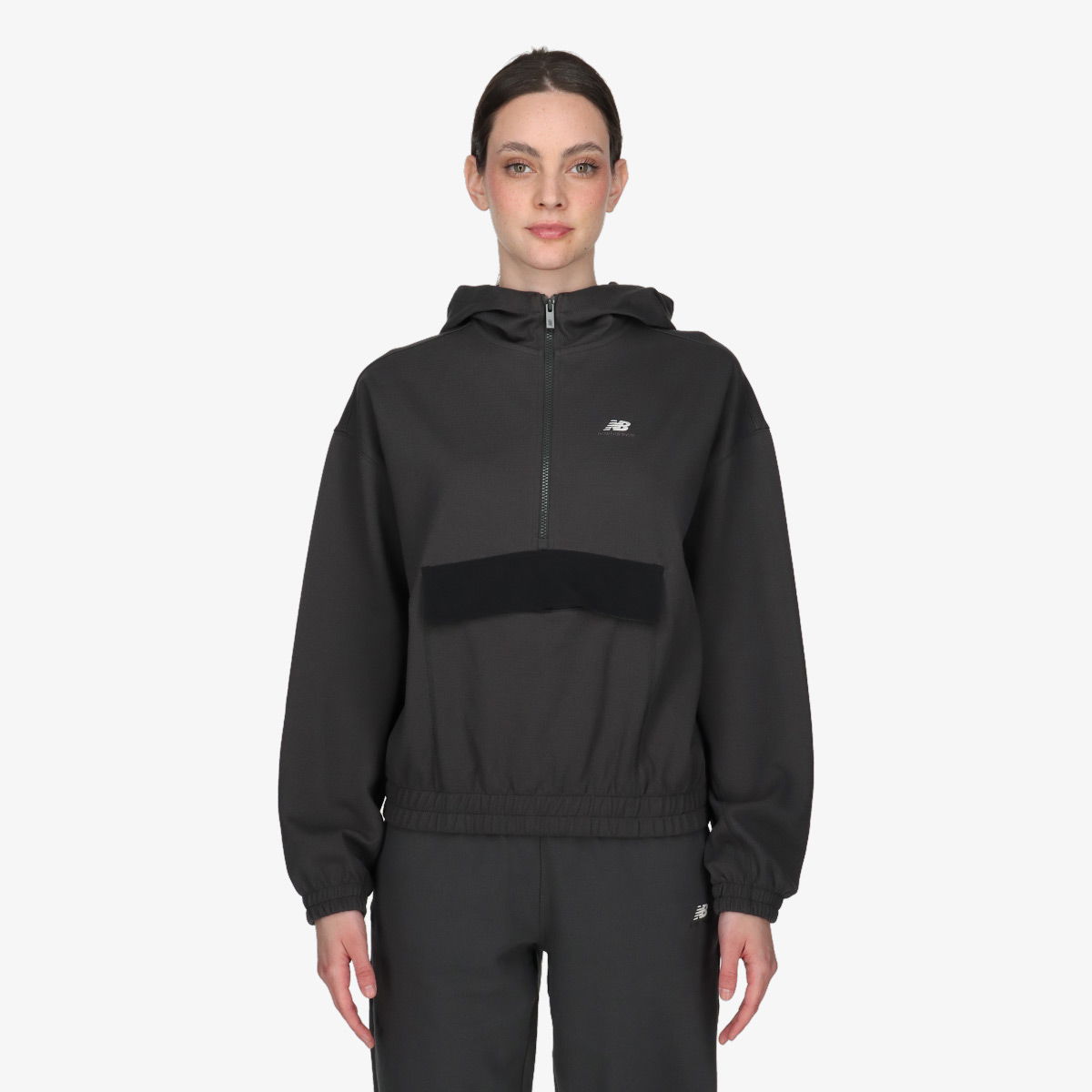 Sweatshirt New Balance Hooded Anorak Jacket Grå | WT31525-ACK, 0