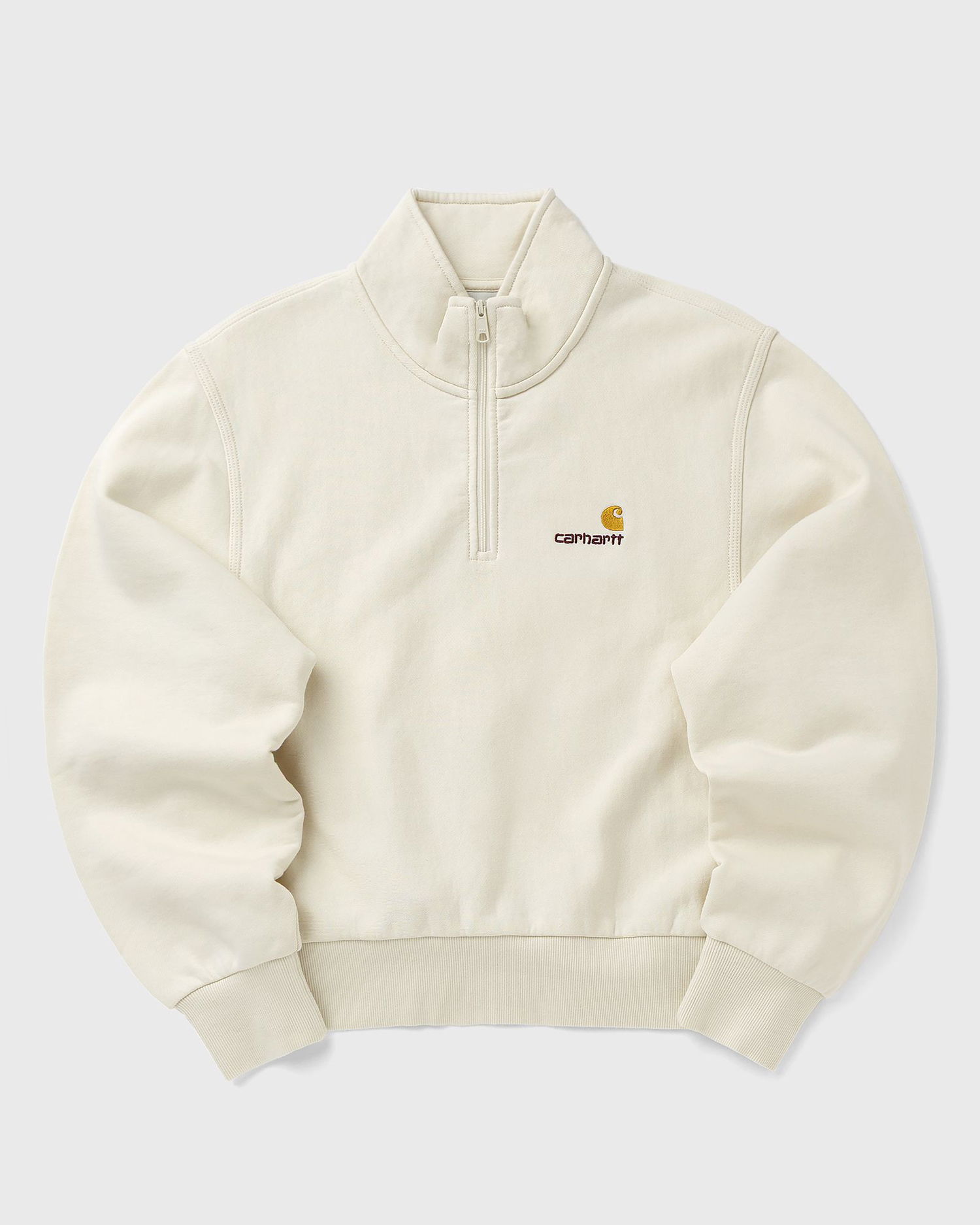 Sweatshirt Carhartt WIP American Script High Neck Quarter-Zip Sweatshirt Beige | I033827-05.XX, 1