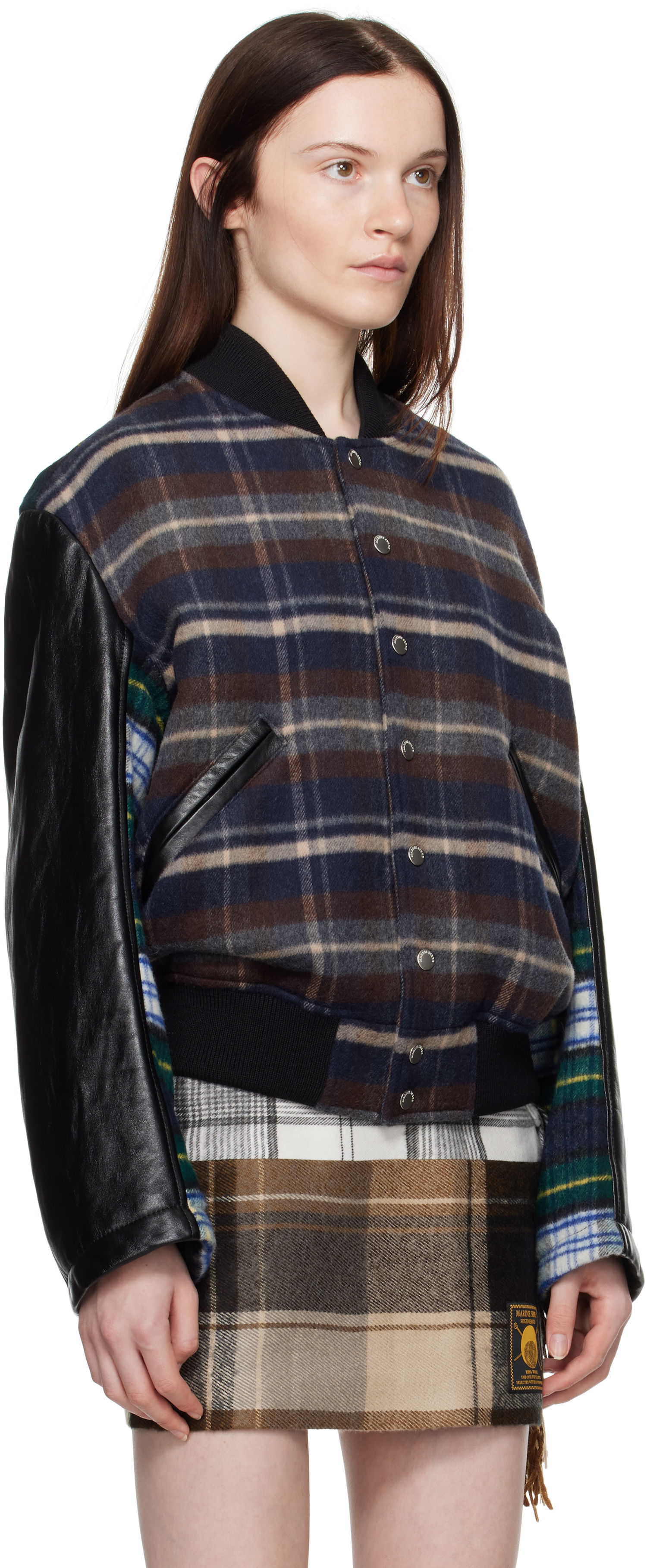 Bomberjakke Marine Serre Regenerated Tartan Bomber Jacket Flerfarvet | UJA062A UWOV0047, 1