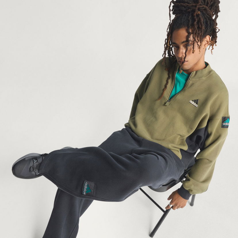 Sweatshirt adidas Performance Equipment Blocked Half-Zip Pullover Grøn | JX1464