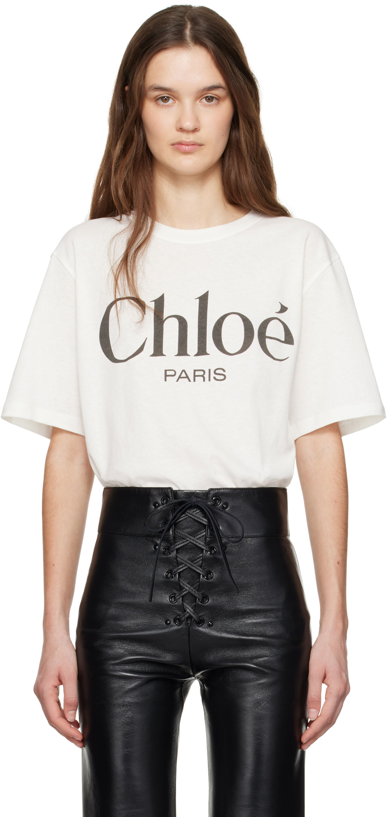 T-shirt CHLOÉ Chloé Oversized Logo T-Shirt Hvid | CH25SJH20191, 0