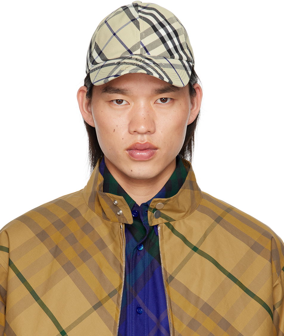 Kasket Burberry Beige Check Cotton Blend Baseball Cap Beige | 8085722, 0