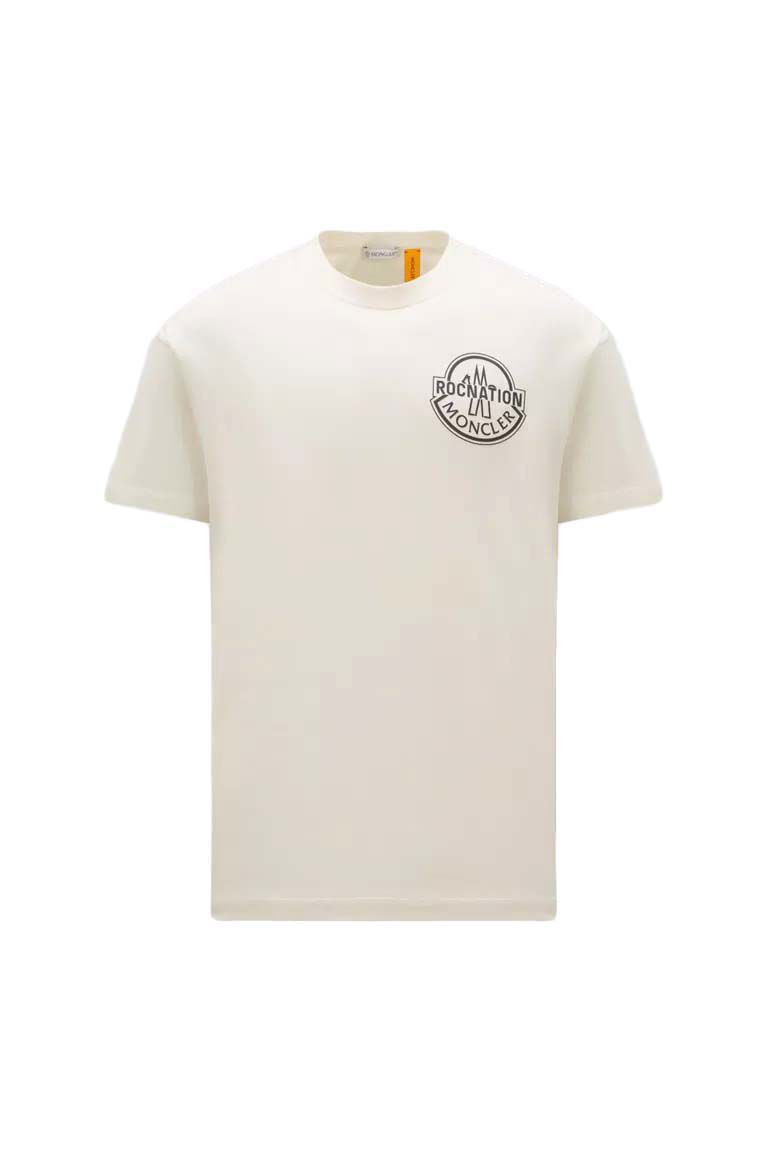 T-shirt Moncler Roc Nation by Jay-Z x Logo T-Shirt Hvid | I209W8C0000589A8Y038, 0