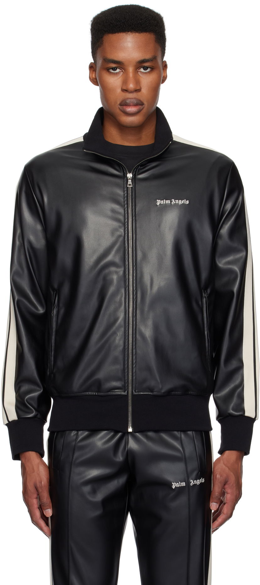 Jakke Palm Angels Track Jacket With Logo Sort | PMBD058F24FAB0021003