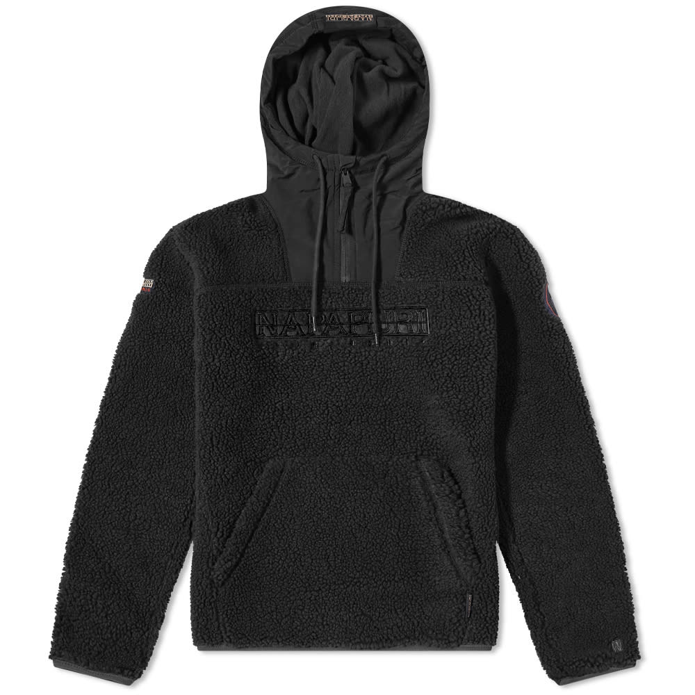 Sweatshirt Napapijri Teide Popover Fleece Hoody Sort | NP0A4FKX0-411, 0