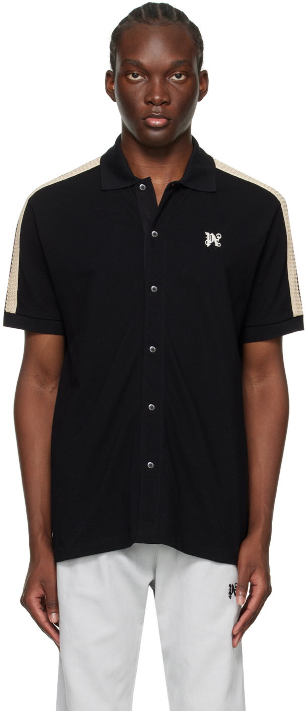 Polo skjorte Palm Angels Monogram Track Polo Tee Sort | PMBD069R24FAB0011003