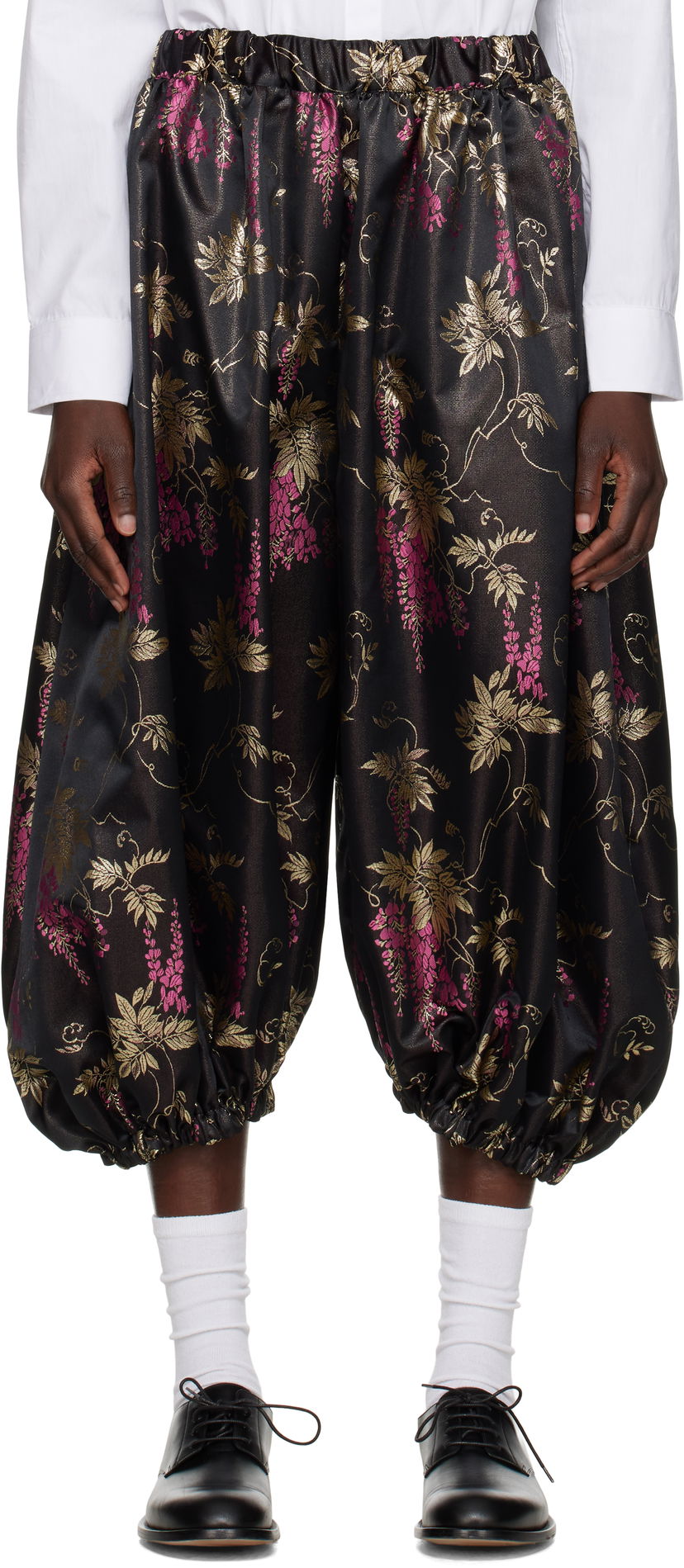 Shorts Comme des Garçons Comme des Garçons Jacquard Bloom Balloon Trousers Sort | RO-P003-051-1