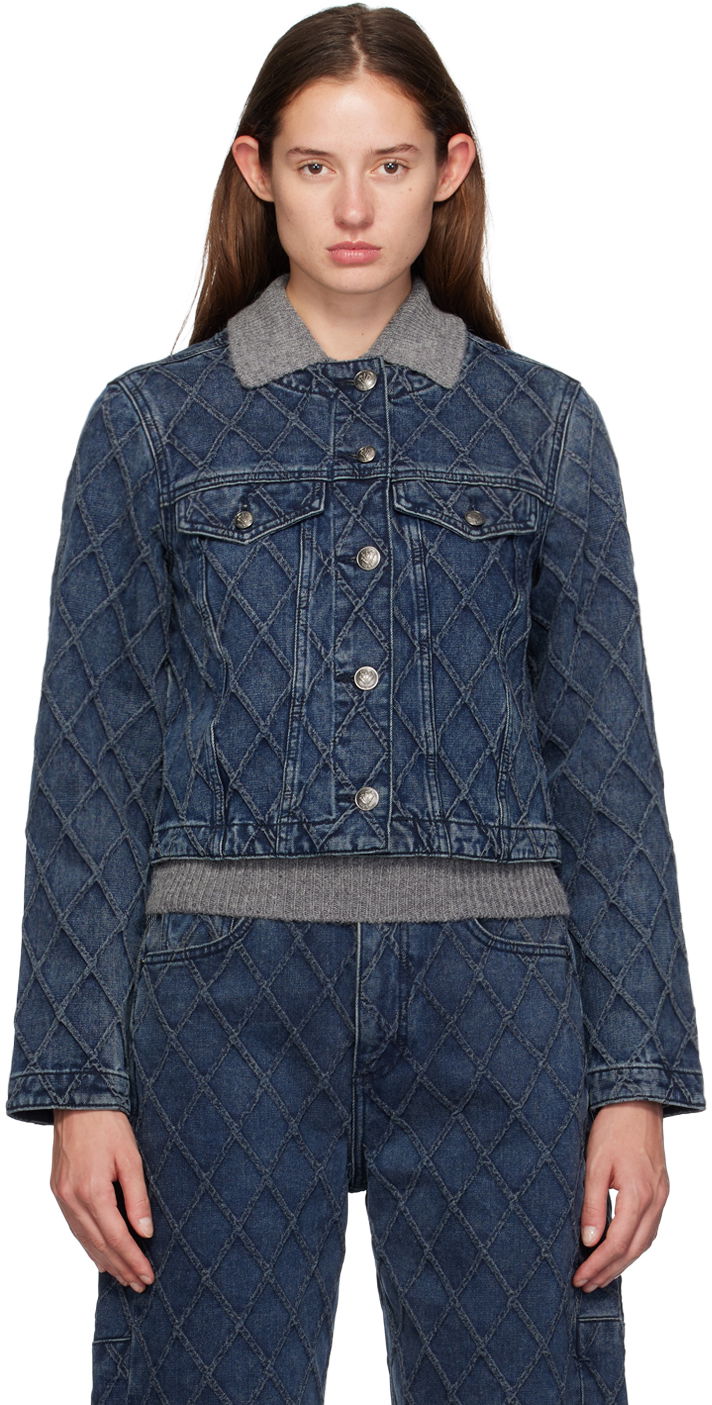 Jakke rag & bone Quilted Denim Jacket Blå | WDD24F1438Q2KA