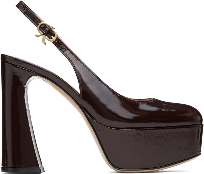 Sneakers og sko Gianvito Rossi Bessie Slingback Platform Heels Brun | G95569-70RIC-NUI