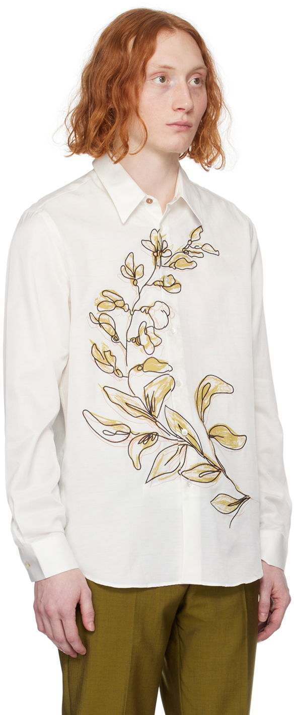 Skjorte Paul Smith Paul Smith Embroidered Shirt Hvid | M1R-700YE-M02263-04, 1