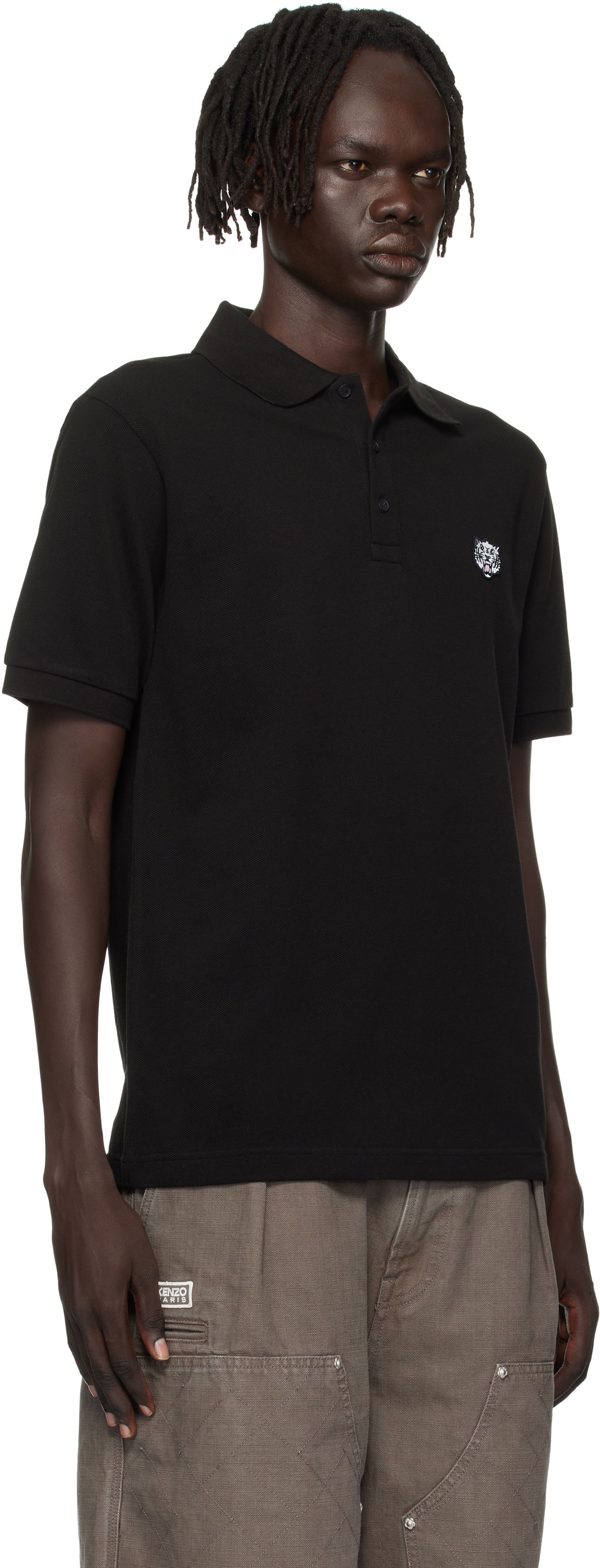 Polo skjorte KENZO Kenzo Paris 'Happy Tiger' Slim Polo Sort | FF65PO1524PU, 1