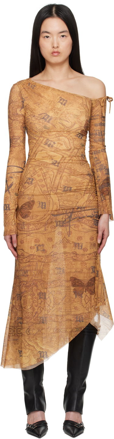 Kjole MISBHV MISBHV Goa Mesh Dropped Shoulder Midi Dress Brun | 250W810, 0