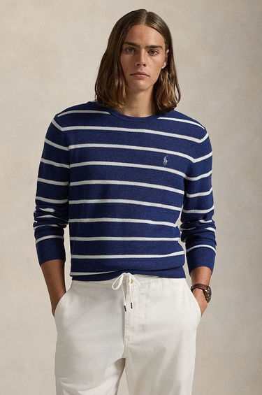 Sweater Polo by Ralph Lauren Striped Cotton Blend Sweater Blå | 710955764, 0
