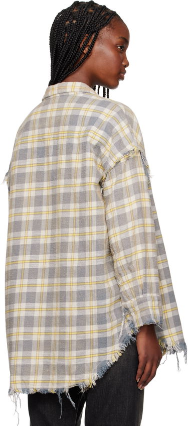Skjorte R13 R13 Shredded Seam Drop Neck Shirt Grå | R13WR075-R467B, 2