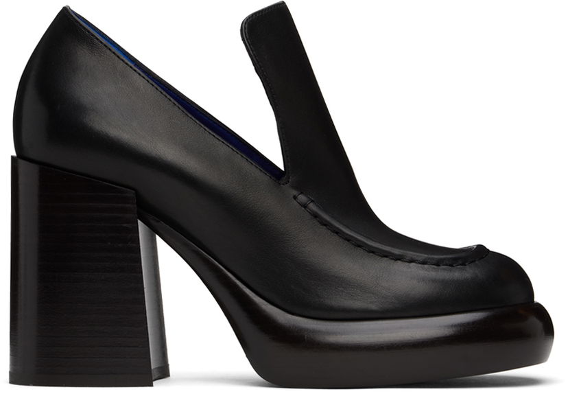 Sneakers og sko Burberry Leather Wedge Heels Sort | 8091974