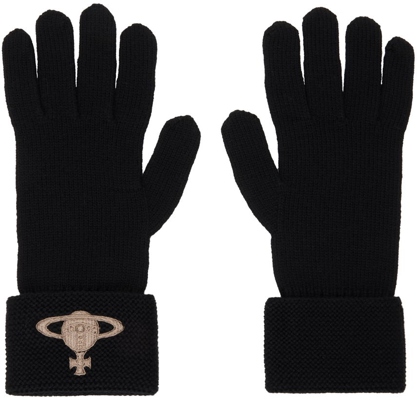 Handsker Vivienne Westwood Embroidered Orb Gloves Sort | 8202002M-K002S-OL, 0