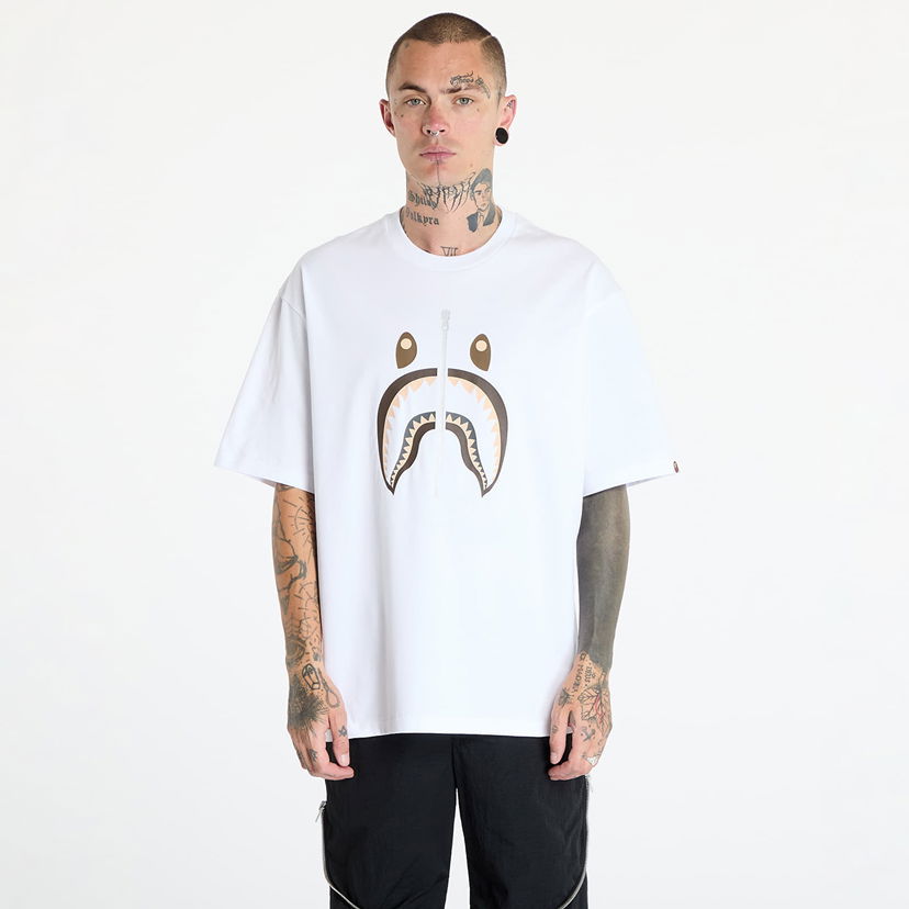 T-shirt BAPE Shark Tee White Hvid | 001TEK701312M WHT