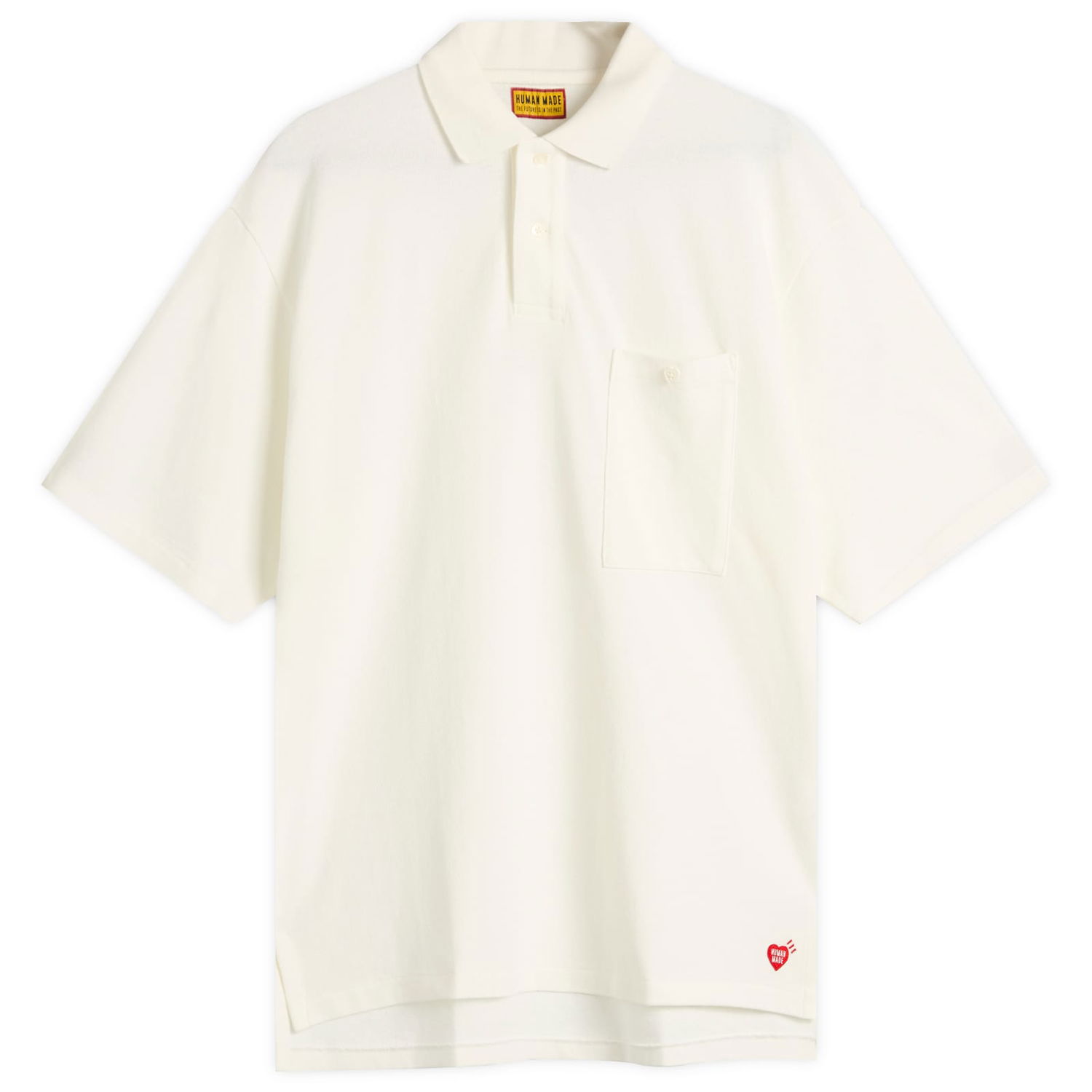 Polo skjorte Human Made Human Made Heart Polo Shirt, Size Large Hvid | HM29CS025-WHT, 0