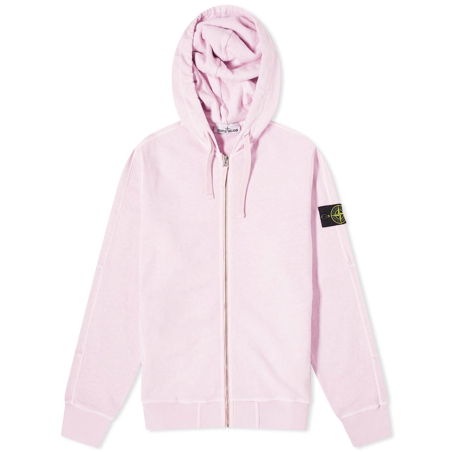 Sweatshirt Stone Island Garment Dyed Malfile Zip Hoodie Lyserød | 801563160-V0180, 0